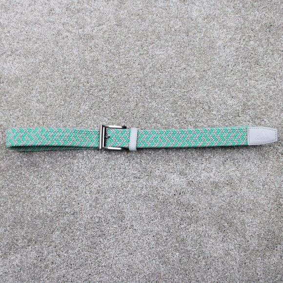 Adidas Web Golf Belt Mens 49" Long Green/Gray Stretchy Silver Metal Buckle - Picture 1 of 8